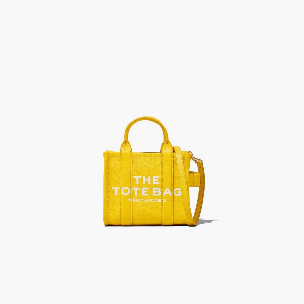 Bolsas Tote Marc Jacobs Leather Micro Feminino Amarelas Portugal | 93580-WMHV